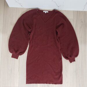 Francesca’s Ribbed Sweater Dress Womens L Maroon Long Sleeve Bodycon